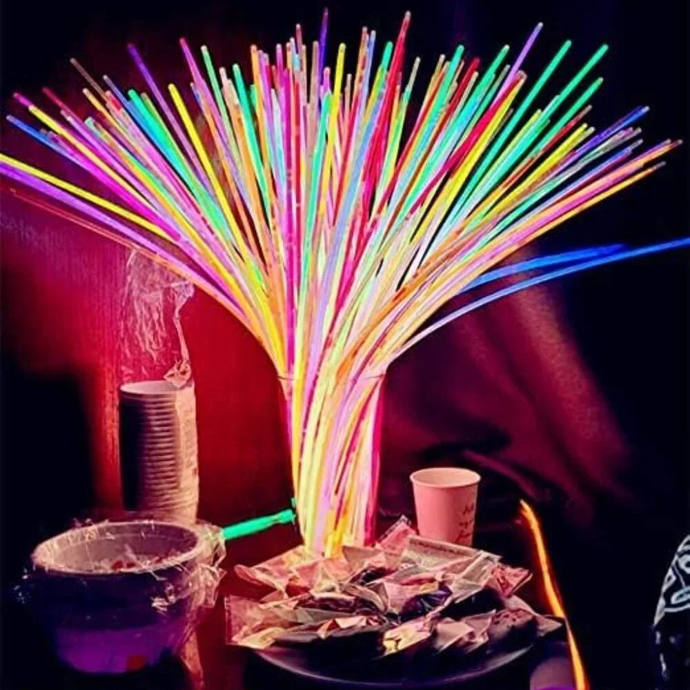 Bulk 100ct 22'' Glow Stick Necklaces - Waterproof Neon Lights for Celebrations